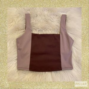 Sincerely Jules Brown and Taupe Crop Top